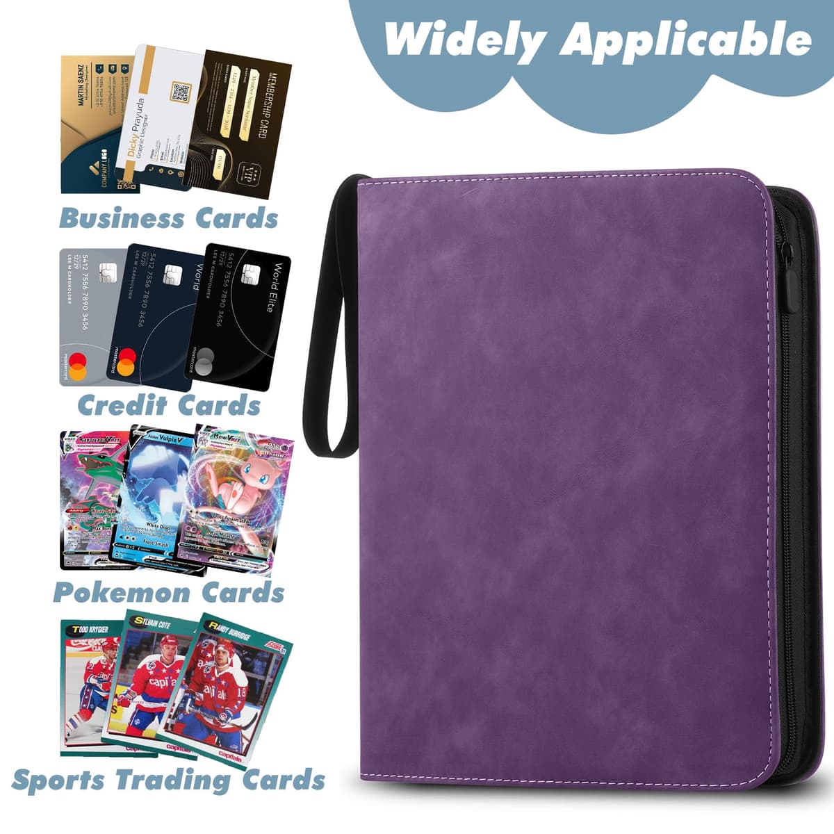 Album Cartas, Album para Cartas Magic, 900 Album Cromos, Álbum de Cartas Coleccionables, Carpeta Cartas Transparente, Morado — view 5