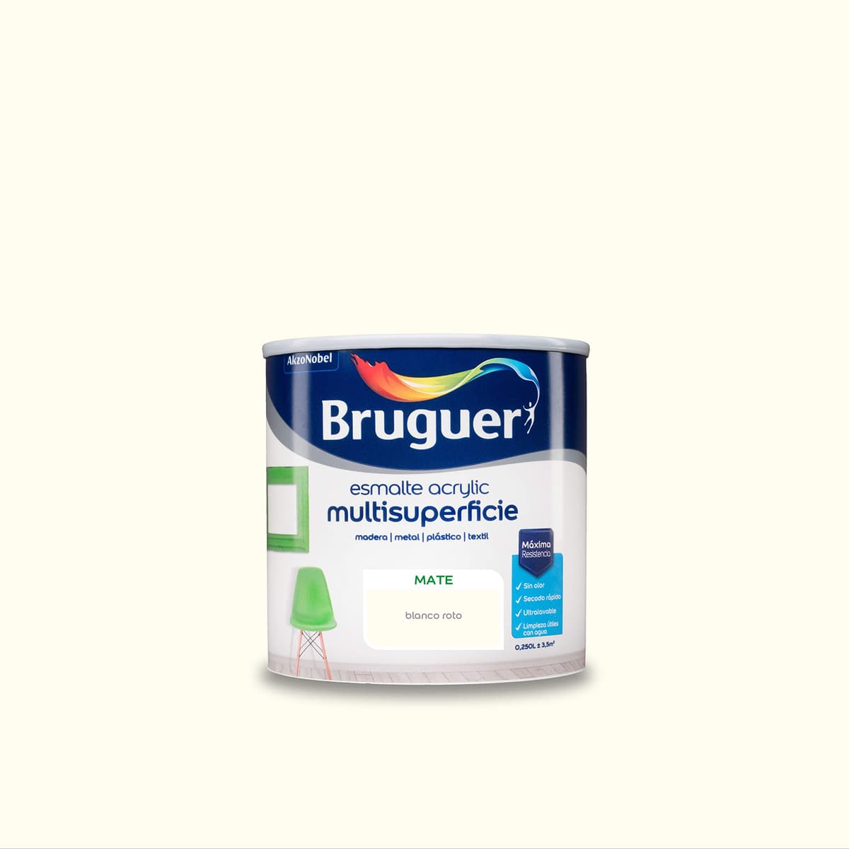 Bruguer Acrylic Multisuperficie Esmalte al agua Satinado - Pintura 750 mL, Blanco Permanente — view 99