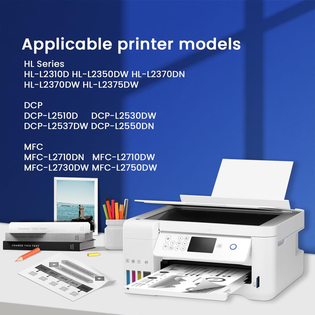 TN2420 TN-2420 Cartucho de tóner Compatible para Brother MFC-L2710DW DCP-L2530DW HL-L2350DW HL-L2375DW MFC-L2750DW (2Negro, 6000 páginas) — view 2