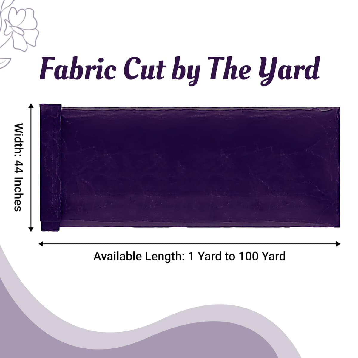 MDS Pack of 5 Yard Sheer Organza Fabric for Wedding Party Home Event Banquet Decorations, Backdrop Curtain Craft Dress Sewing Fashion DIY Crystal Organza Tulle Fabric Bolt 44” Wide - Purple — view 2
