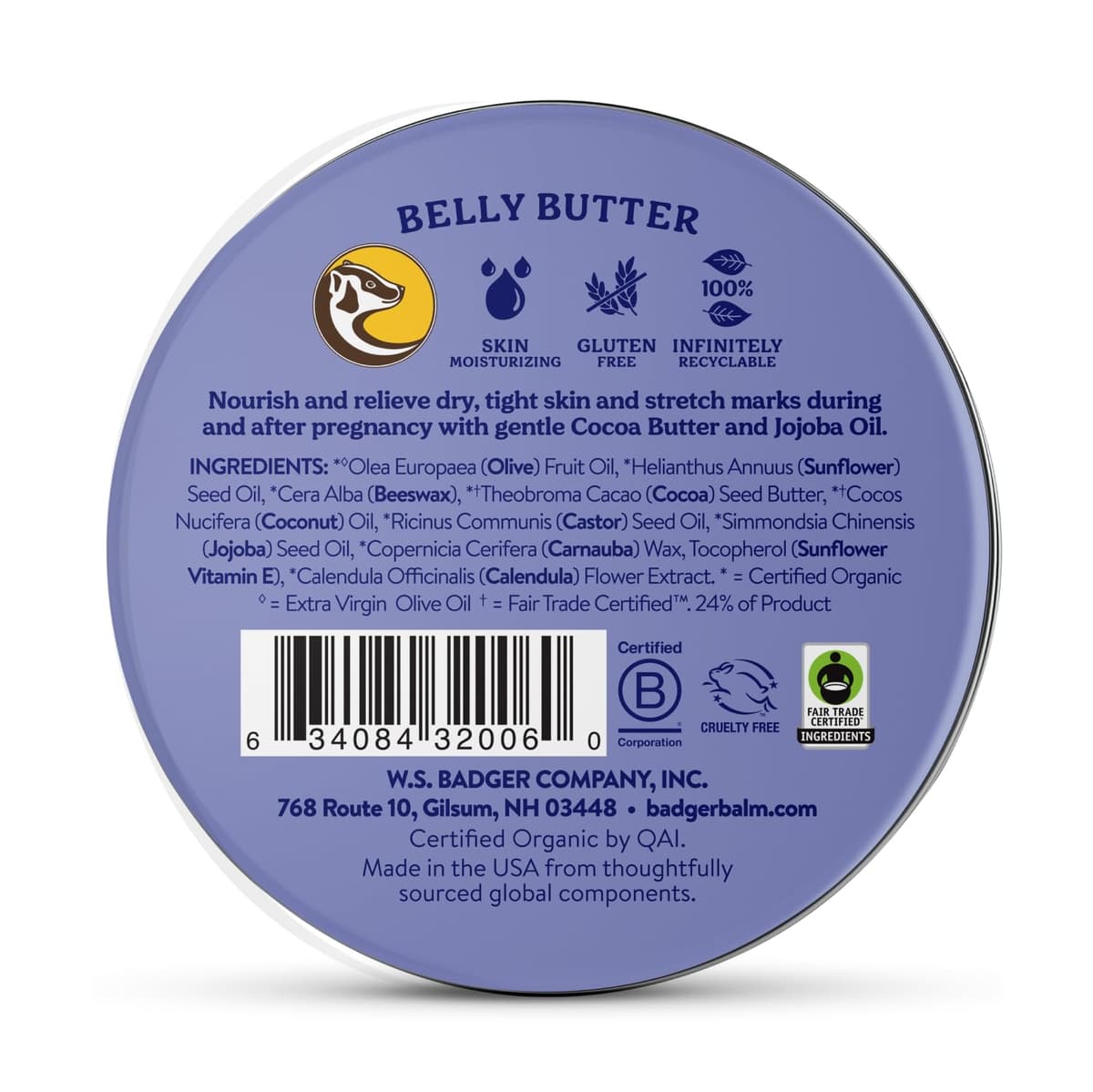 Badger Organic Belly Butter 56g — view 2