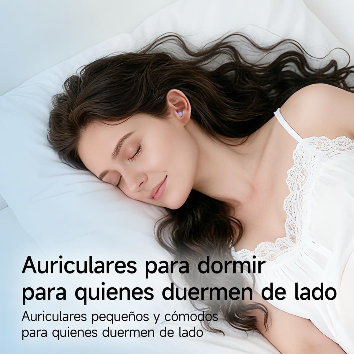 Auriculares para Dormir, Mini Auriculares para Dormir, inalámbricos Bluetooth 5.4, para Dormir de Lado, indicador de Potencia para Entrenar, Trabajar, Viajar(Morado) — view 3