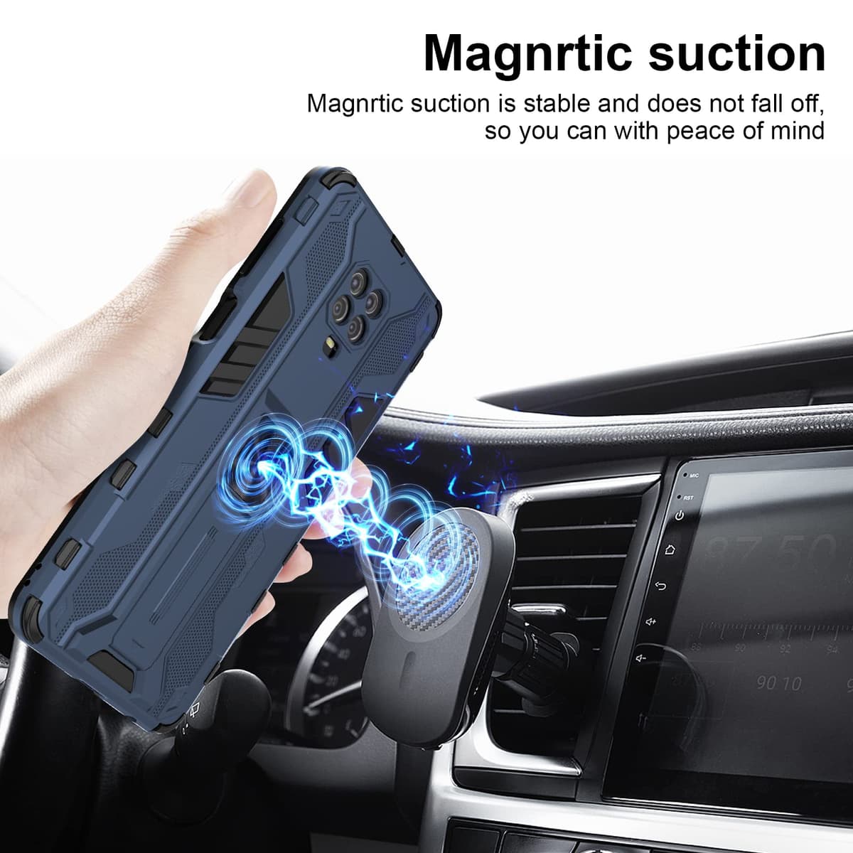 Funda para CMF Phone 2 Pro, Carcasa Antigolpes con Soporte anular metálico, Case Protectora de Grado Militar, Negro — view 1577