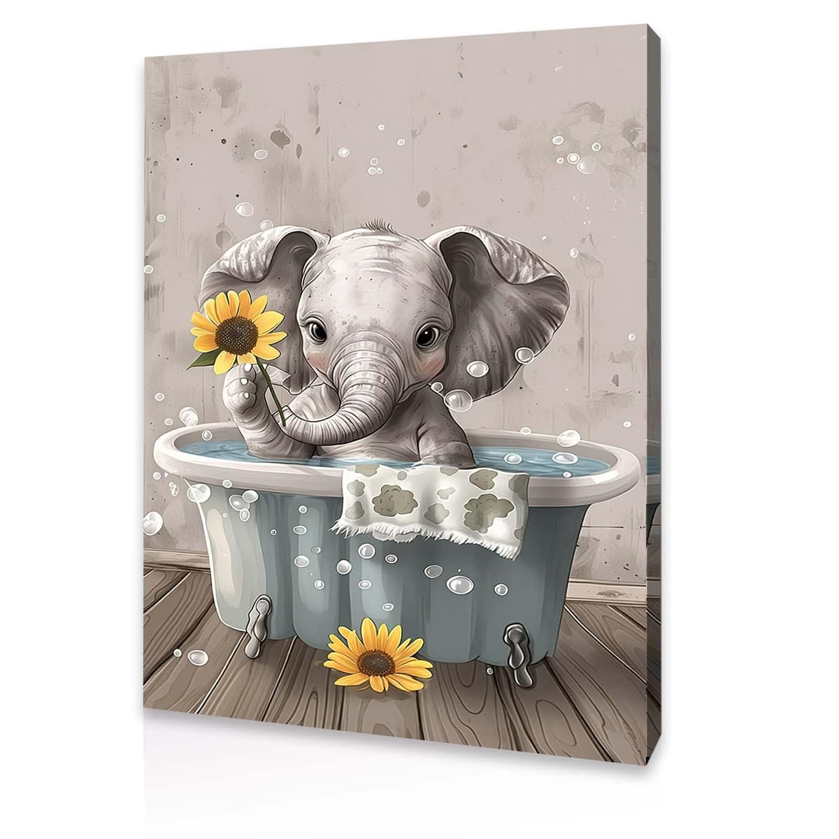 Qiukoo Wall Art Funny Giraffe Toilet Print – Framed Canvas Artwork for Bathroom Pictures and Decor, Waterproof Toilet Wall Art with Frame and Hanging Hooks, 12x16 Inch — view 12