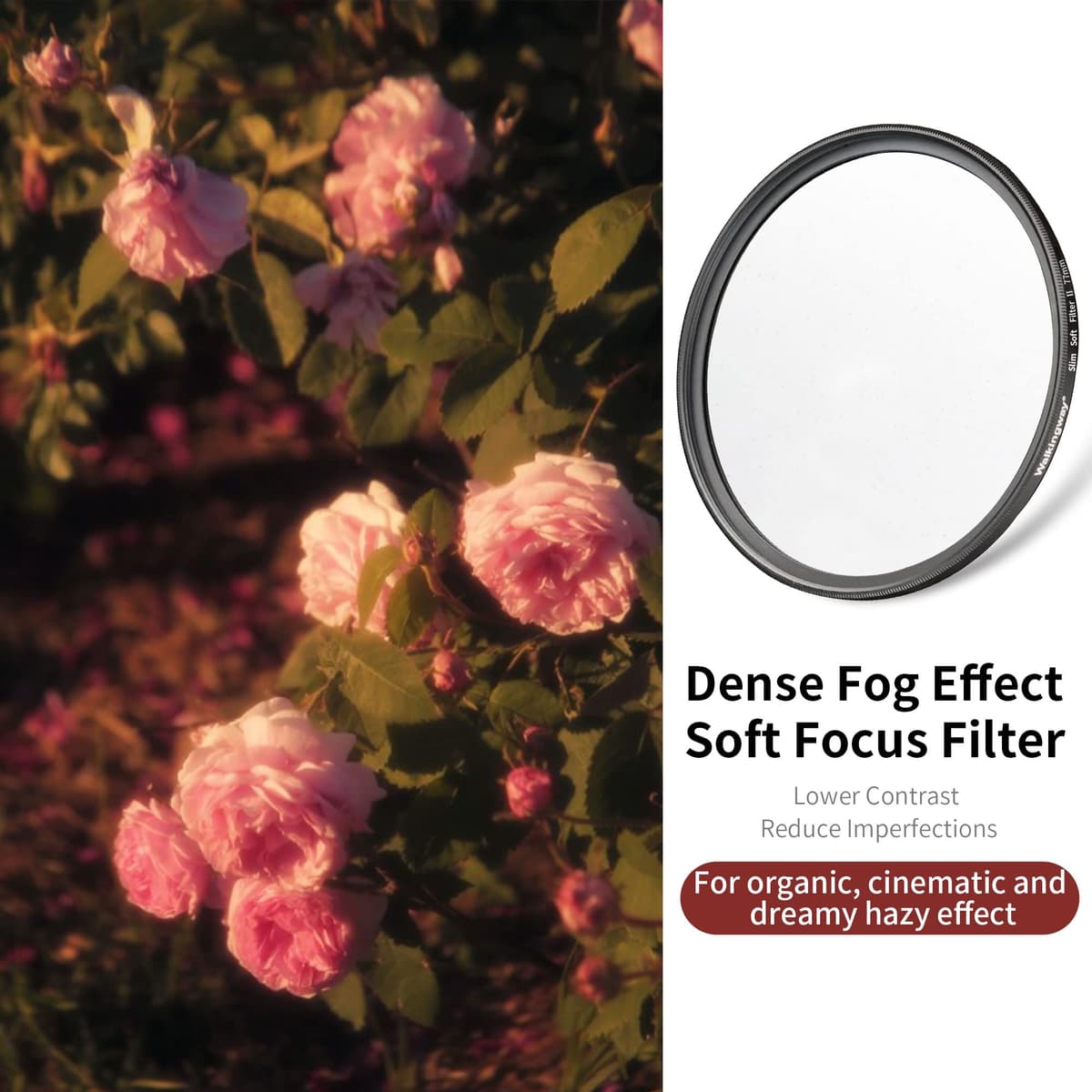 Walking Way 67mm White Pro Mist Diffusion Lens Filter Soft 2, Dreamy Fog & Soft Glow Effect Filter For Video/Vlog/Portrait, HD Glass, Scratch-Resistant, Ultra-Slim Frame, No Vignetting — view 2
