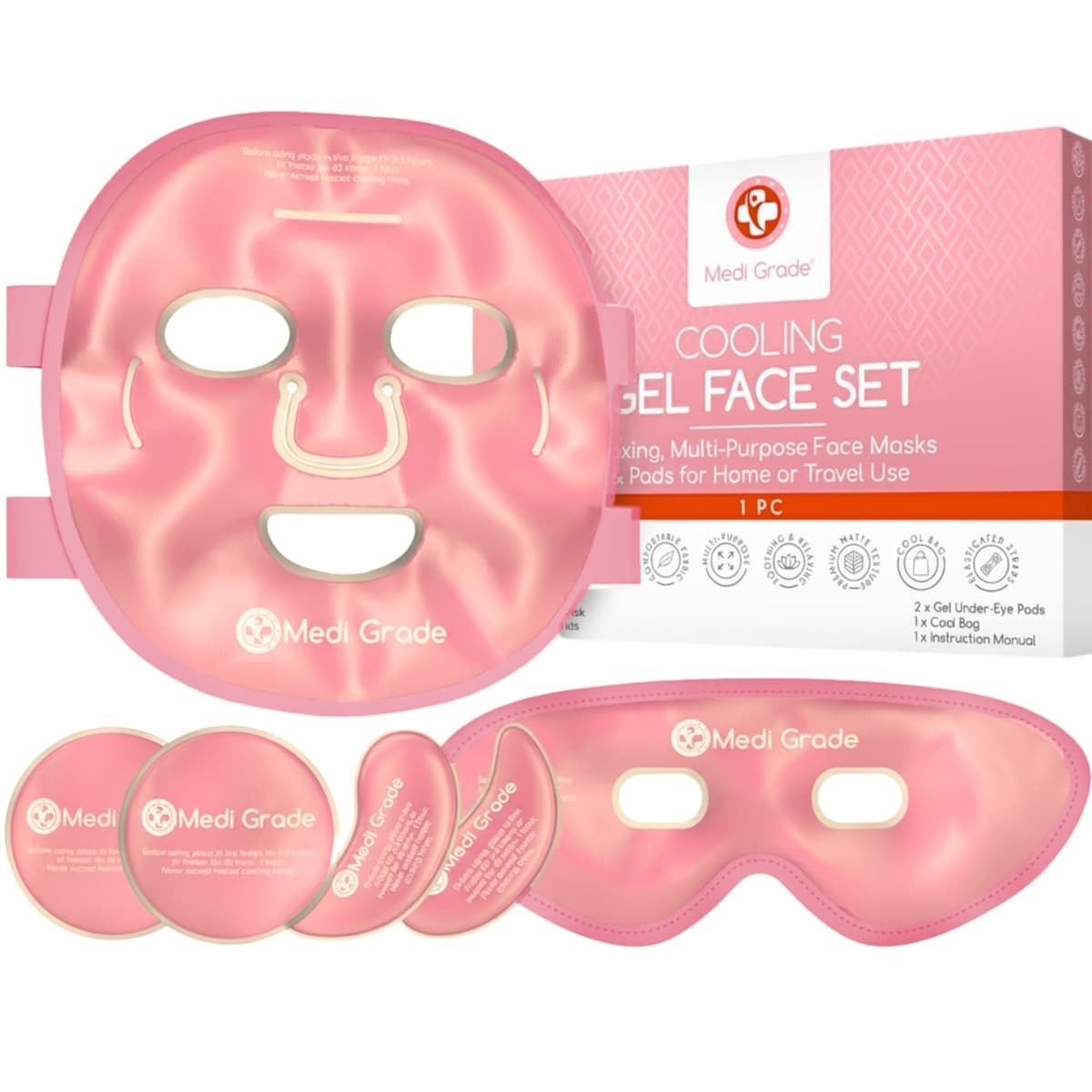 Antifaz de Gel Frío y Mascara para Ojos – Tecnología de Gel Facial de Medi Grade – Set para Cuidado Facial de Mujer y Hombre, Mascara de Frio para Cara Ojos y Anti Ojeras — view 10