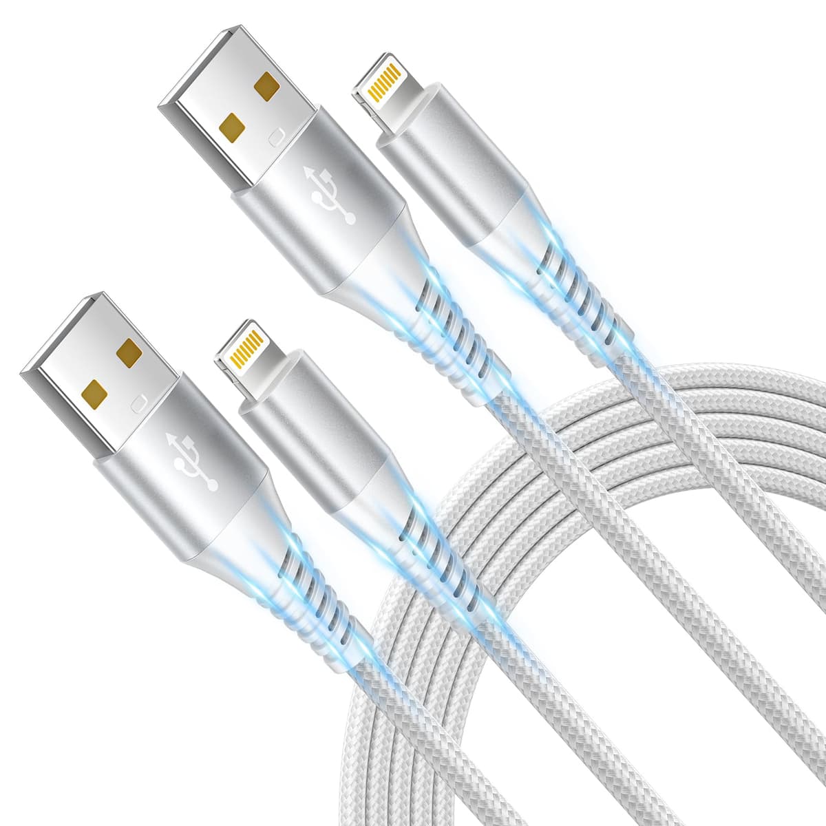 3Pack 2M iPhone Charger Cable, Long iPhone Charging Cable MFi Certified Lightning Cable Fast Charging Cord Braided i Phone Charger Lead USB Cord for Phone 14 13 12 11 Pro Max XS XR 8 7 6 SE, iPad — view 10
