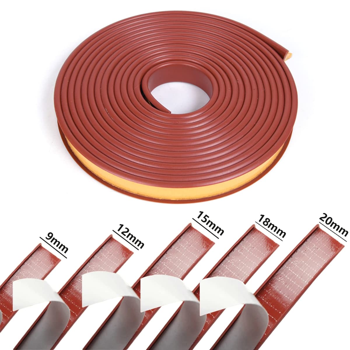 Cinta autoadhesiva en forma de U, 5 metros de cinta para bordes de muebles, protección flexible de TPE, protección de bordes plegable para bordes de armario, listón, encimeras (gris, 15 mm x 5 m) — view 3
