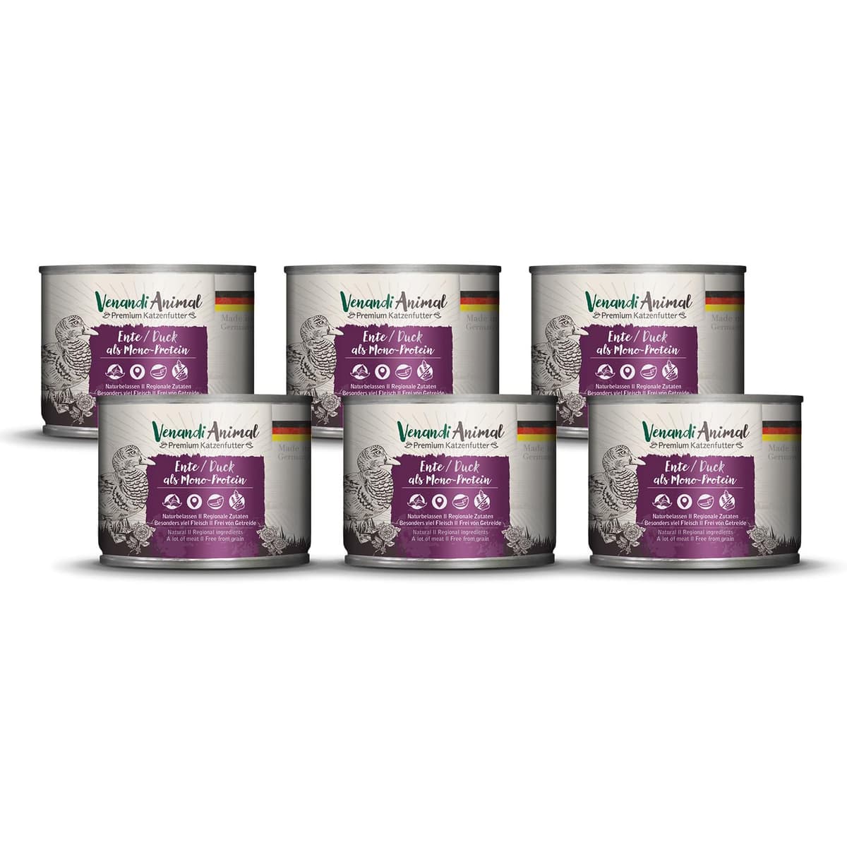 Venandi Animal Premium Cat Food, Horse as Monoprotein, Wet Food, Grain-Free and Natural, Pack of 6 (6 x 200 g) — view 8