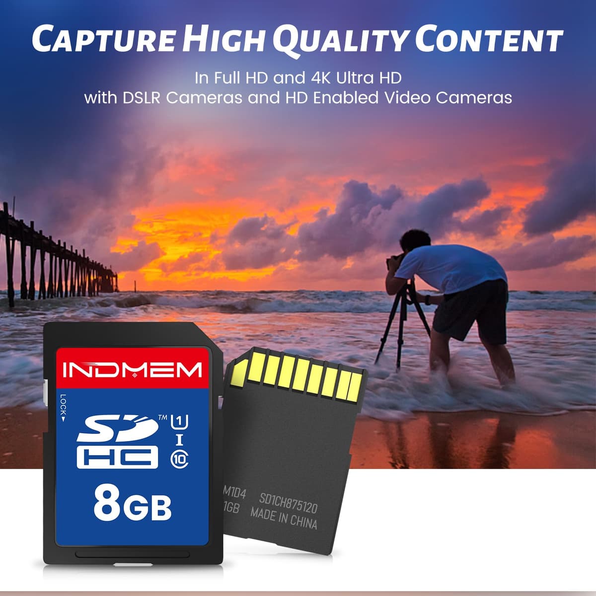 SD Card 8GB, SD Memory Card 8GB UHS-I SDHC U1 Class 10, High Speed Card for Digital Camera, Computer, Trail Camera 2 Packs — view 4