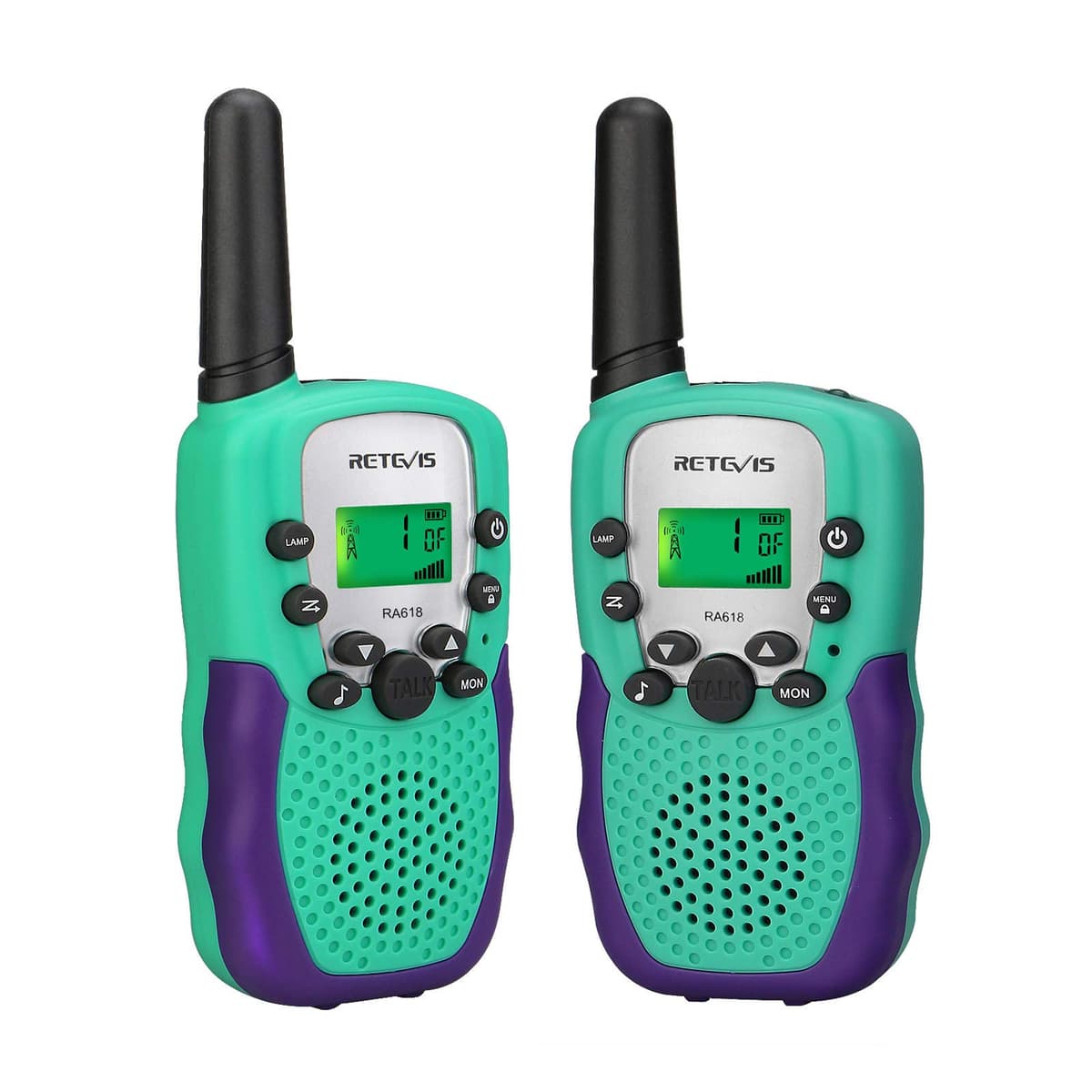 Retevis RT388 Walkie Talkie Niños PMR446 8 Canales Pantalla LCD Linterna Vox 10 Tonos de Llamada Bloqueo de Canales Talkie Walkie Juguete para Niño (Azul Oscuro, 1 Par) — view 10