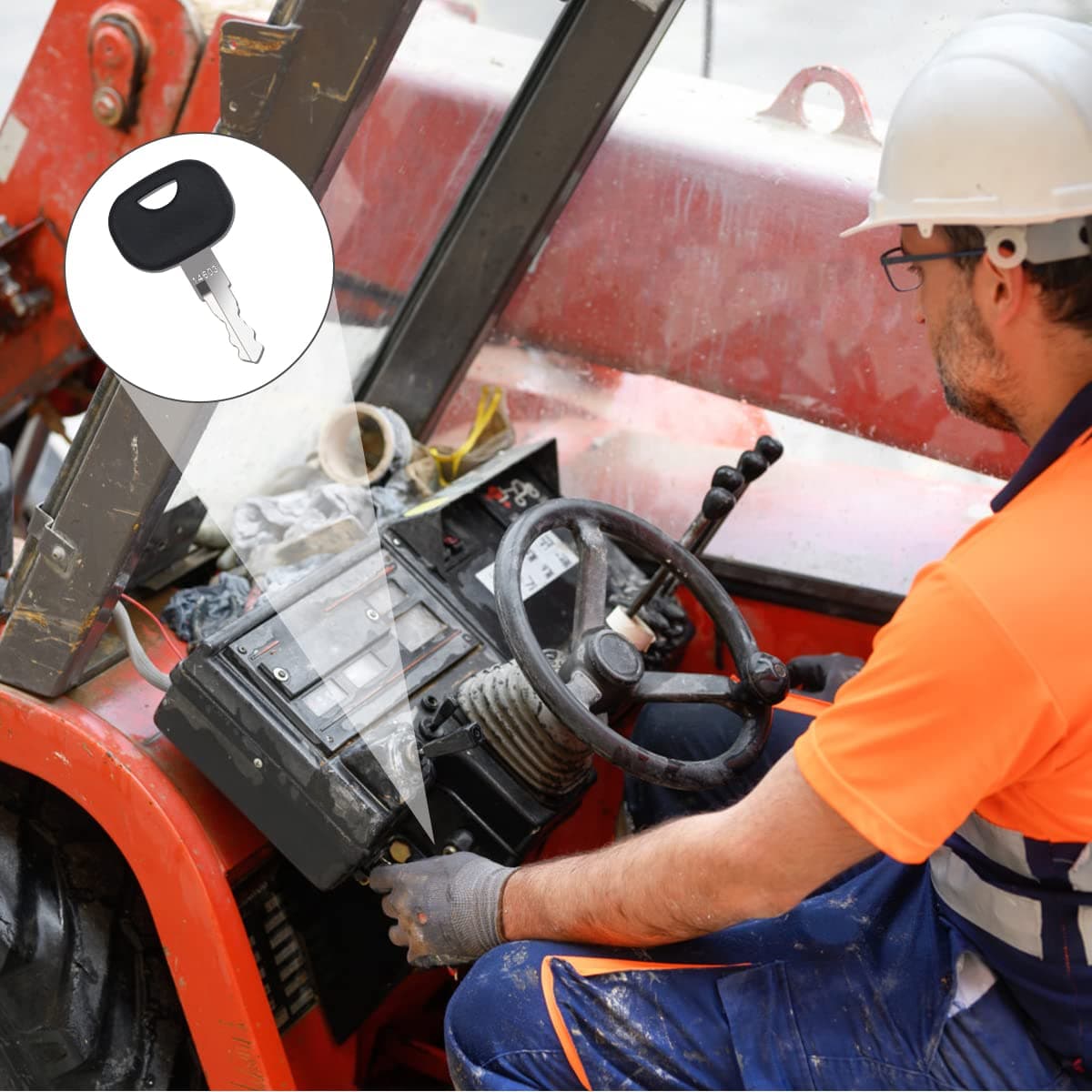URAQT Juego de Llaves de Encendido, 12PCS Llaves de Contacto de Repuesto de Repuesto Universales, para Caterpillar Hitachi Kobelco Komatsu Kubota para Excavadoras Plantas Dumper Tractor Dozer Scooter — view 5