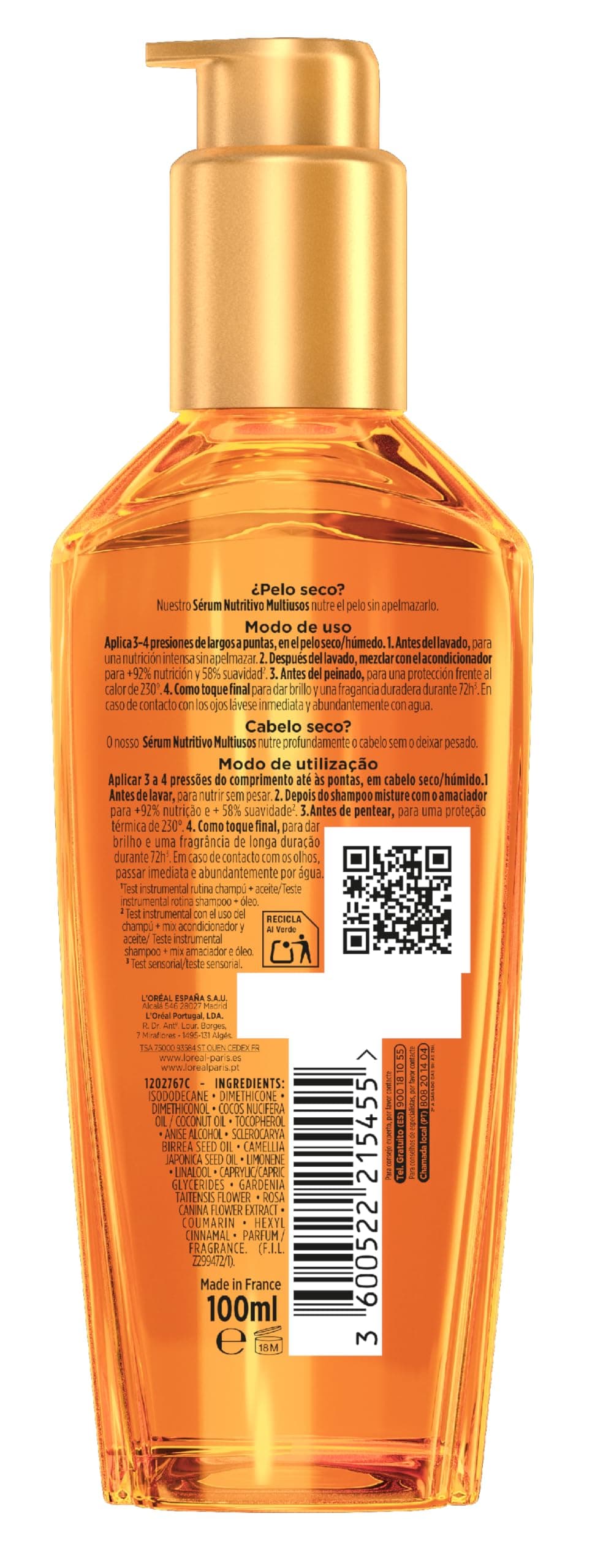 L'Oréal Paris Aceite Tratamiento Sublimador Para El Cabello, Para Pelo/Cabelo Seco, Elvive Aceite Extraordinario, 100 ml — view 2