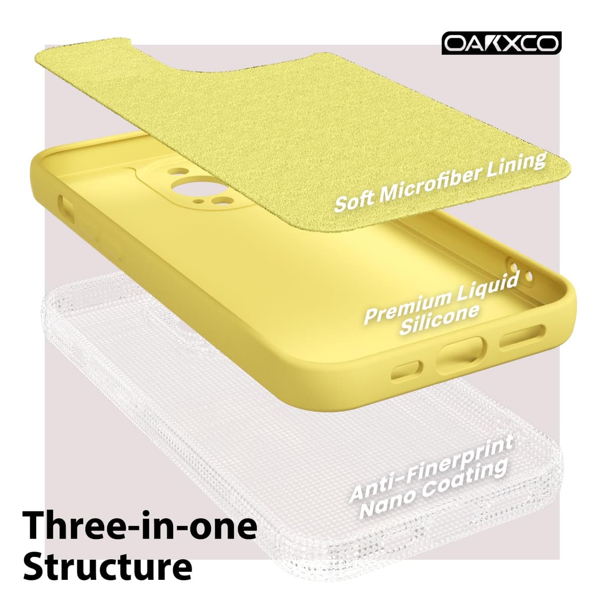 oakxco for iPhone 17 Pro Max Phone Case Liquid Silicone, Cute Thin Slim Grip Soft Rubber Gel for Women Men, Smooth Matte TPU Plain Solid Color Girly Simple Case with Camera Cover, Light Pink — view 1555