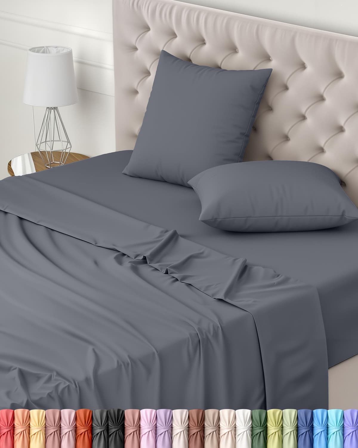Utopia Bedding Juego de Sabanas 4 Piezas 150x200 - Poliéster Microfibra Cepillada - Oeko-Tex Certificado - Sábana Bajera, Sábana Plana y 2 Fundas de Almohada 50x75 (Cama 150, Blanco) — view 9