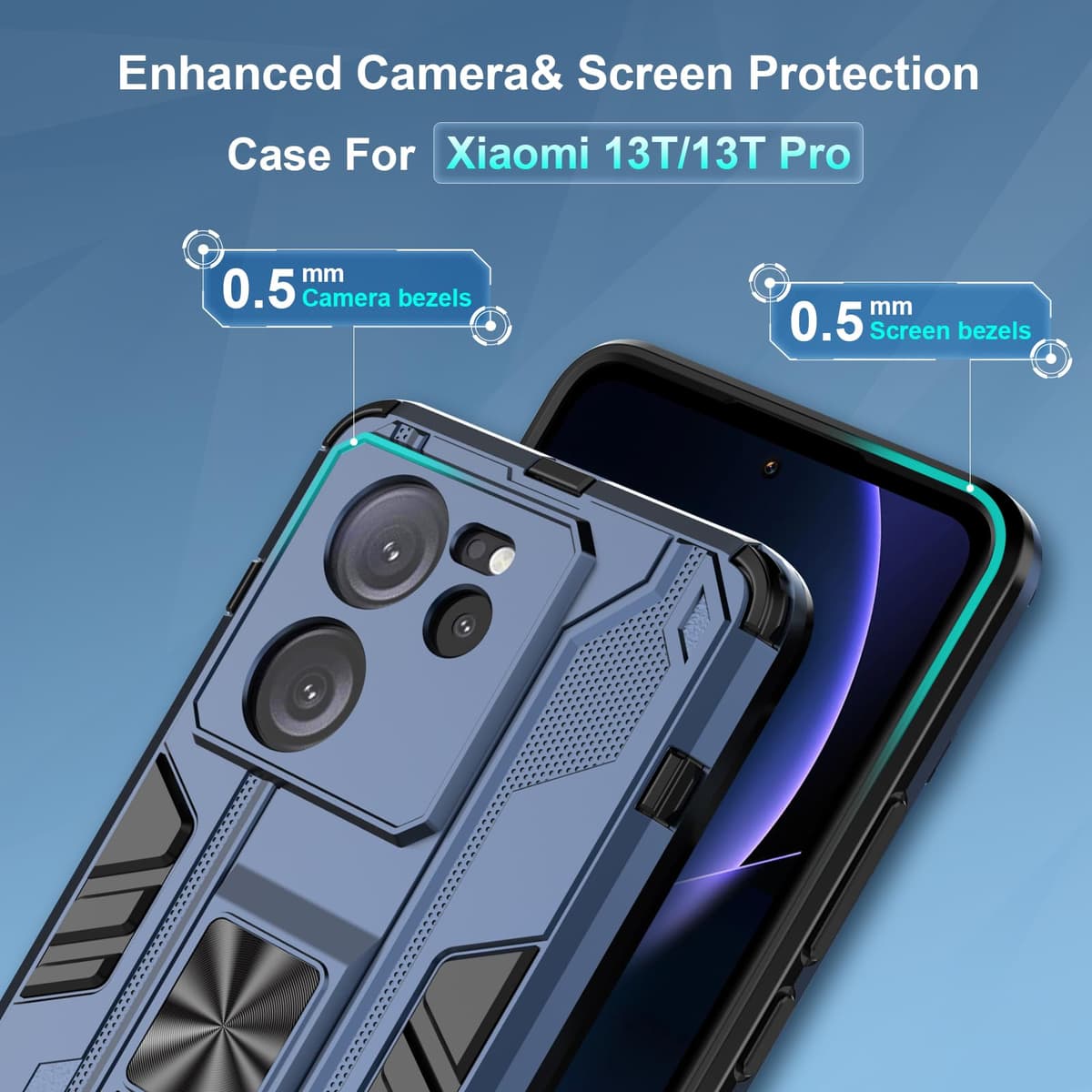 Funda para CMF Phone 2 Pro, Carcasa Antigolpes con Soporte anular metálico, Case Protectora de Grado Militar, Negro — view 1597