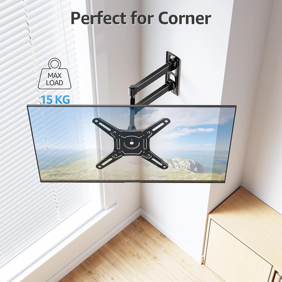 MOUNTUP TV Wall Bracket for Most 14-42 Inch LED, LCD, OLED Flat TVs & Monitors, Full Motion TV Mount with Tilt Swivel Extensi — view 5