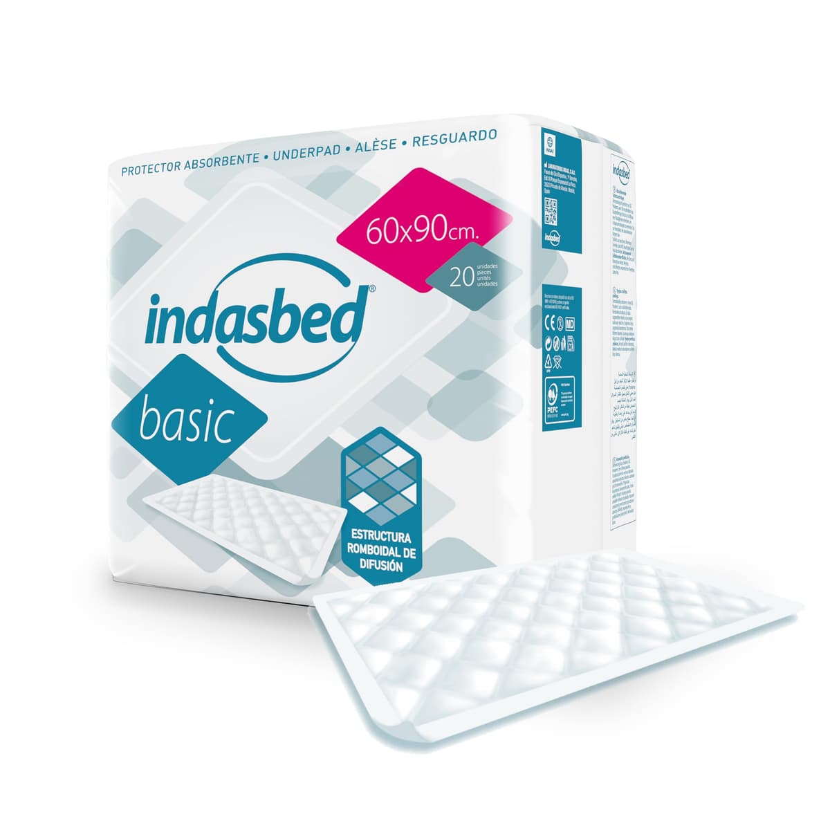 Indasbed Basic Protector Cama, 60 x 90 cm - Color Blanco, 20 Unidades (Paquete de 1) (El embalaje puede variar ) — view 5