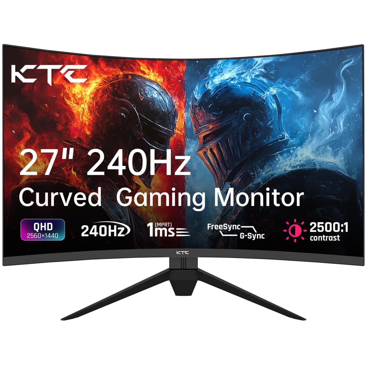 KTC 32 Inch Curved Gaming Monitor, Full HD 1080P@240Hz Monitor, VA 1500R, 1ms, Adaptive Sync, HDR10, HDMI 2.0 / DP1.4, 125% sRGB, VESA, Compatible with Desktop, Laptop, PS5, Xbox, Switch and More — view 27