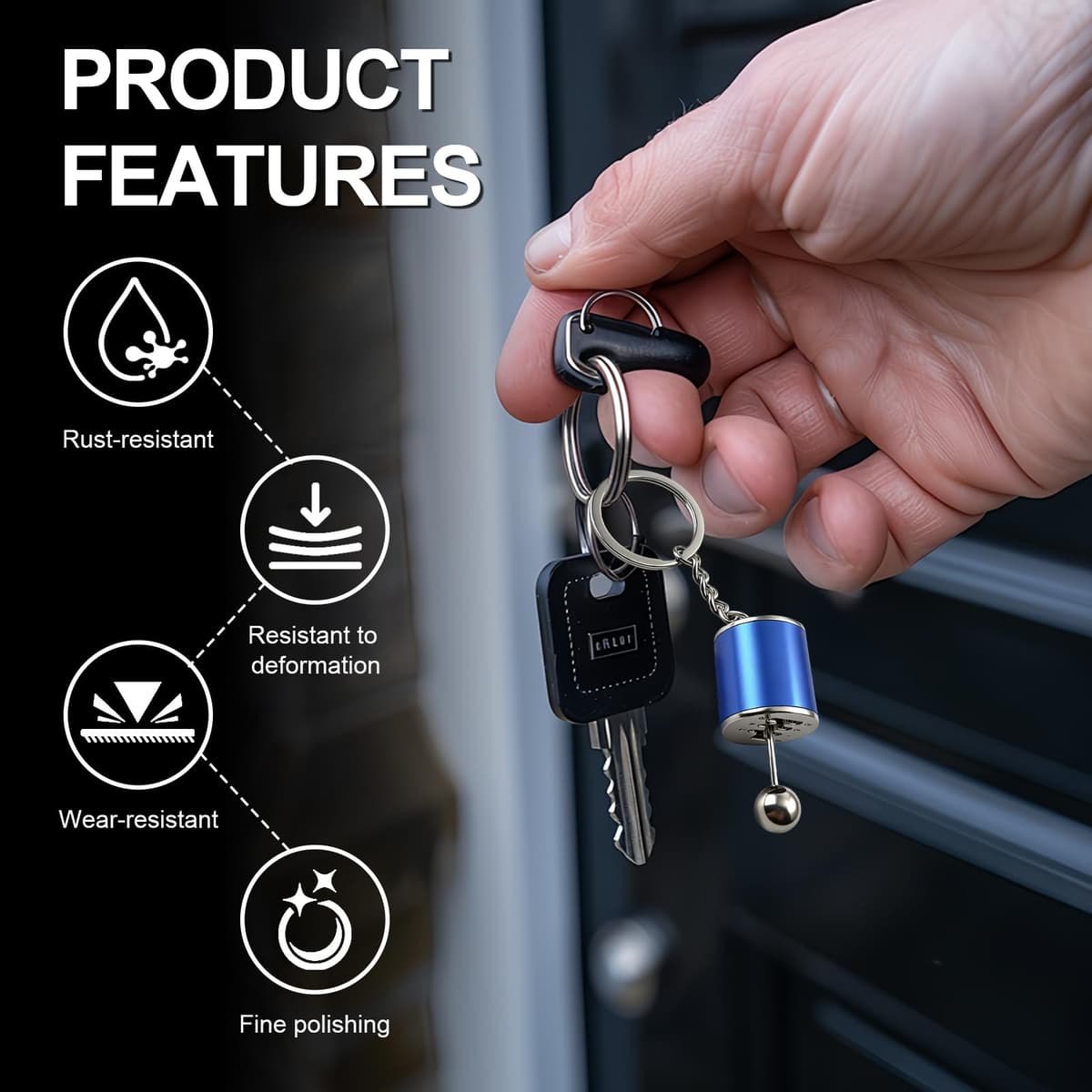 Gearbox Keychain,6-Speed Manual Transmission Gearbox Key Chain,Creative Gear Shifter Keychain,Stick Shift Keyring Car Fidget,Stress-Relieving Gear Shift Fidget Toy,Car Accessories — view 4