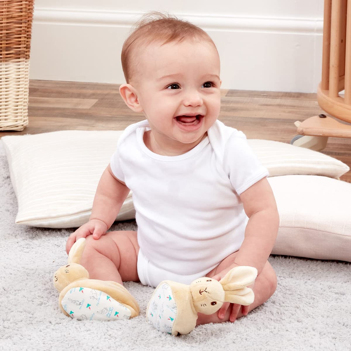 Official Peter Rabbit Baby Booties - Newborn Crib Shoes for Boys and Girls - Unisex Baby Slippers by Rainbow Designs — view 5