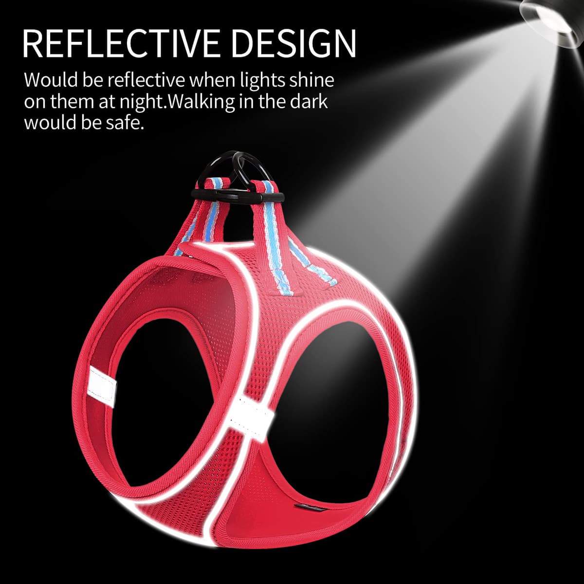 HEELE Arnes Perro Pequeño con Lineas Reflecantes Arnés Perro Antitirones Ajustable Suave Acolchado Cómodo para Viajar Pasear con Mascota, Flores Nanranja, S — view 73