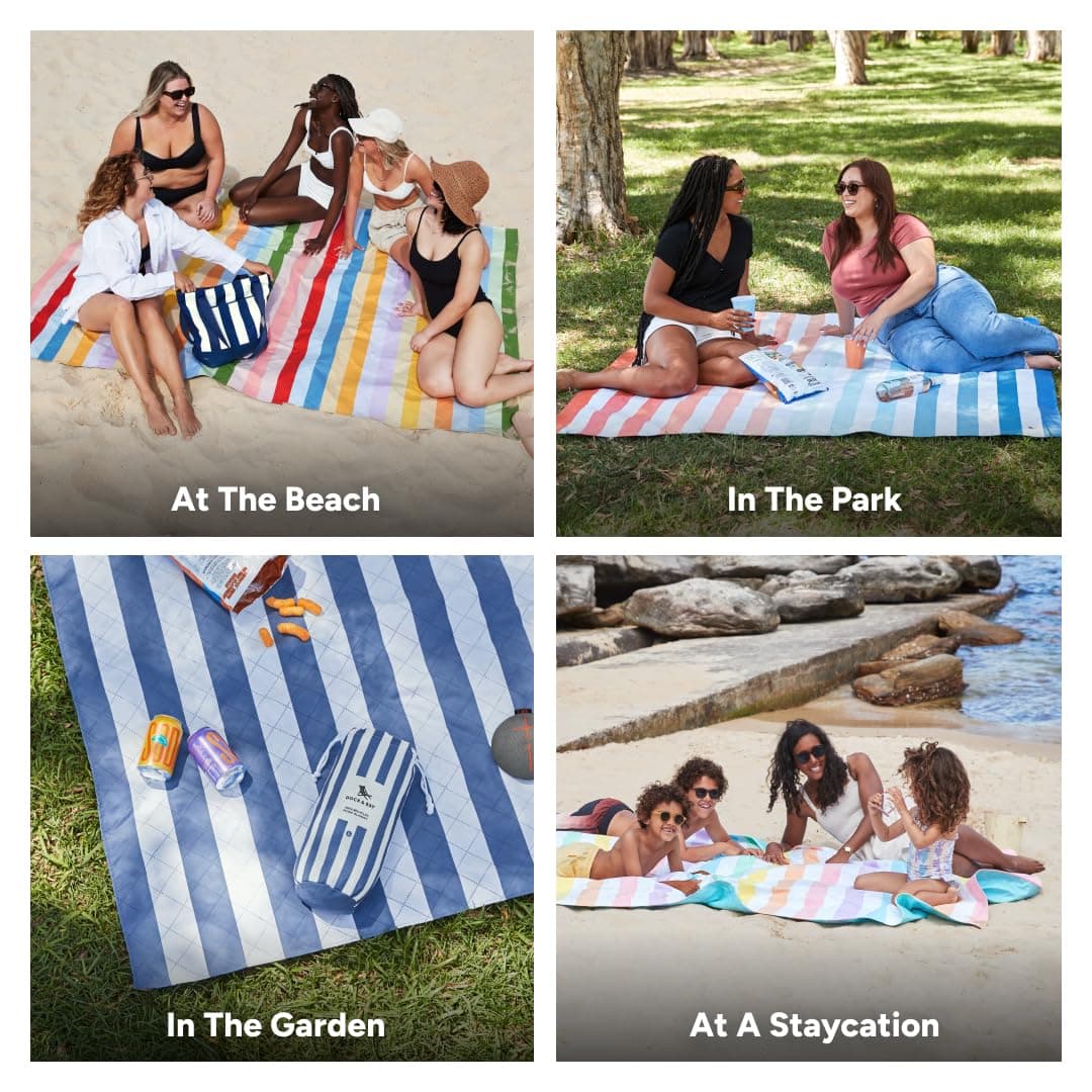 Dock & Bay Picnic Blanket - Quick Dry & Water Resistant - 100% Recycled Materials - Large (170x170cm) - Apple Tart — view 4