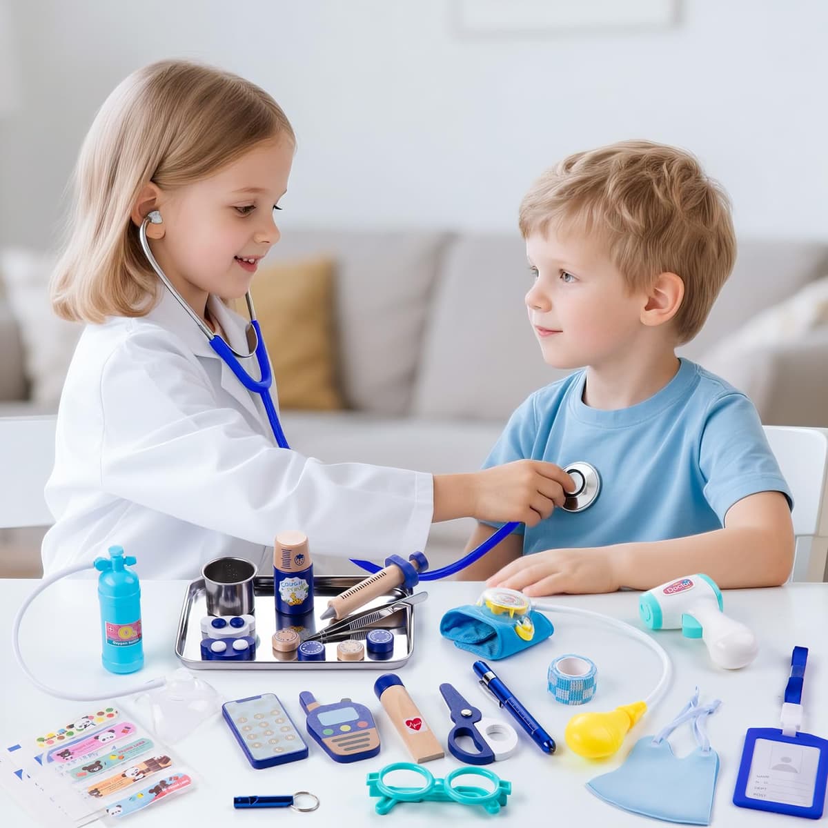 EFO SHM Medical Case Toy with Real Stethoscope, Children's Medical Kit Medicine Kit Toys Children, Gift Game Doctor Children 3+ Years — view 3