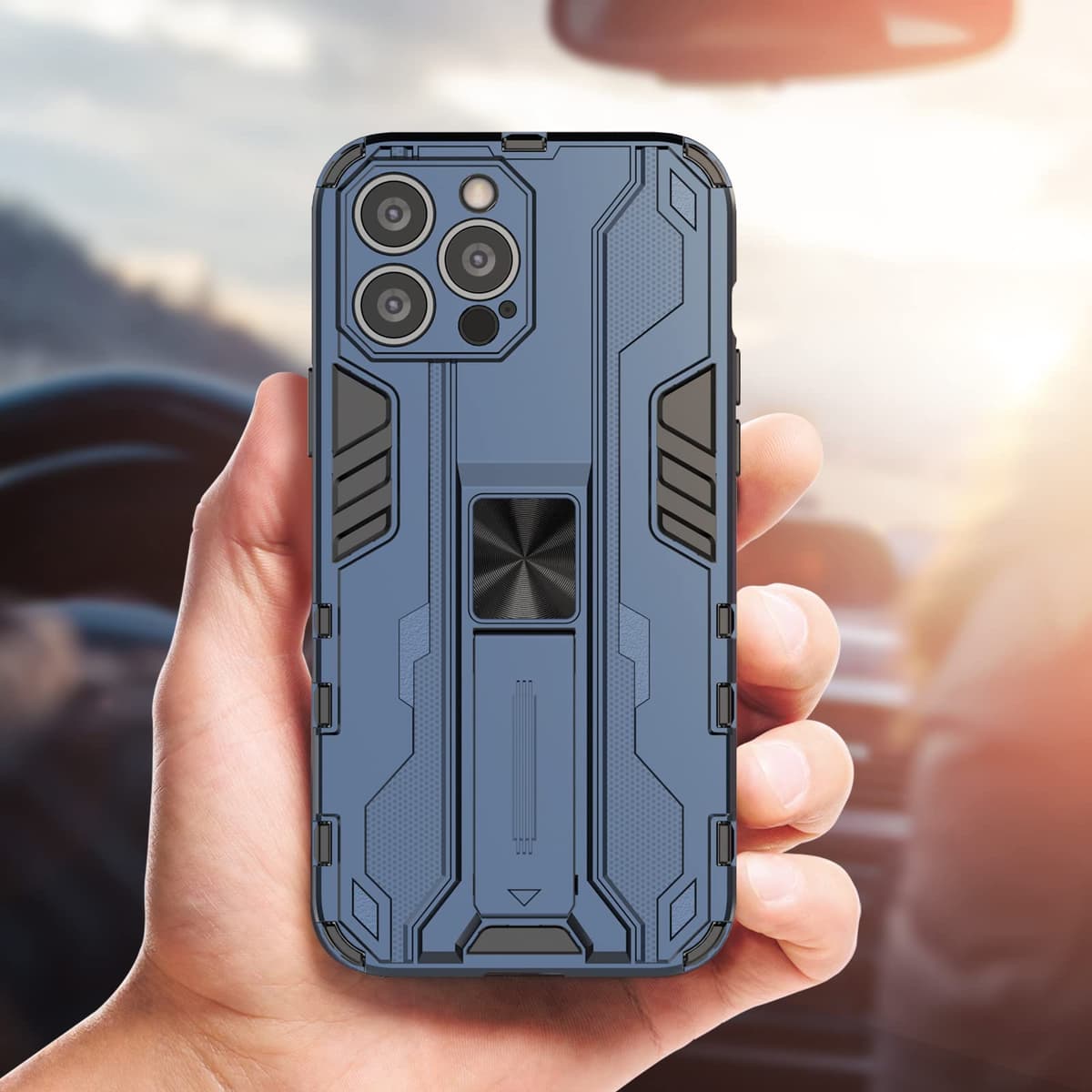 Funda para CMF Phone 2 Pro, Carcasa Antigolpes con Soporte anular metálico, Case Protectora de Grado Militar, Negro — view 833