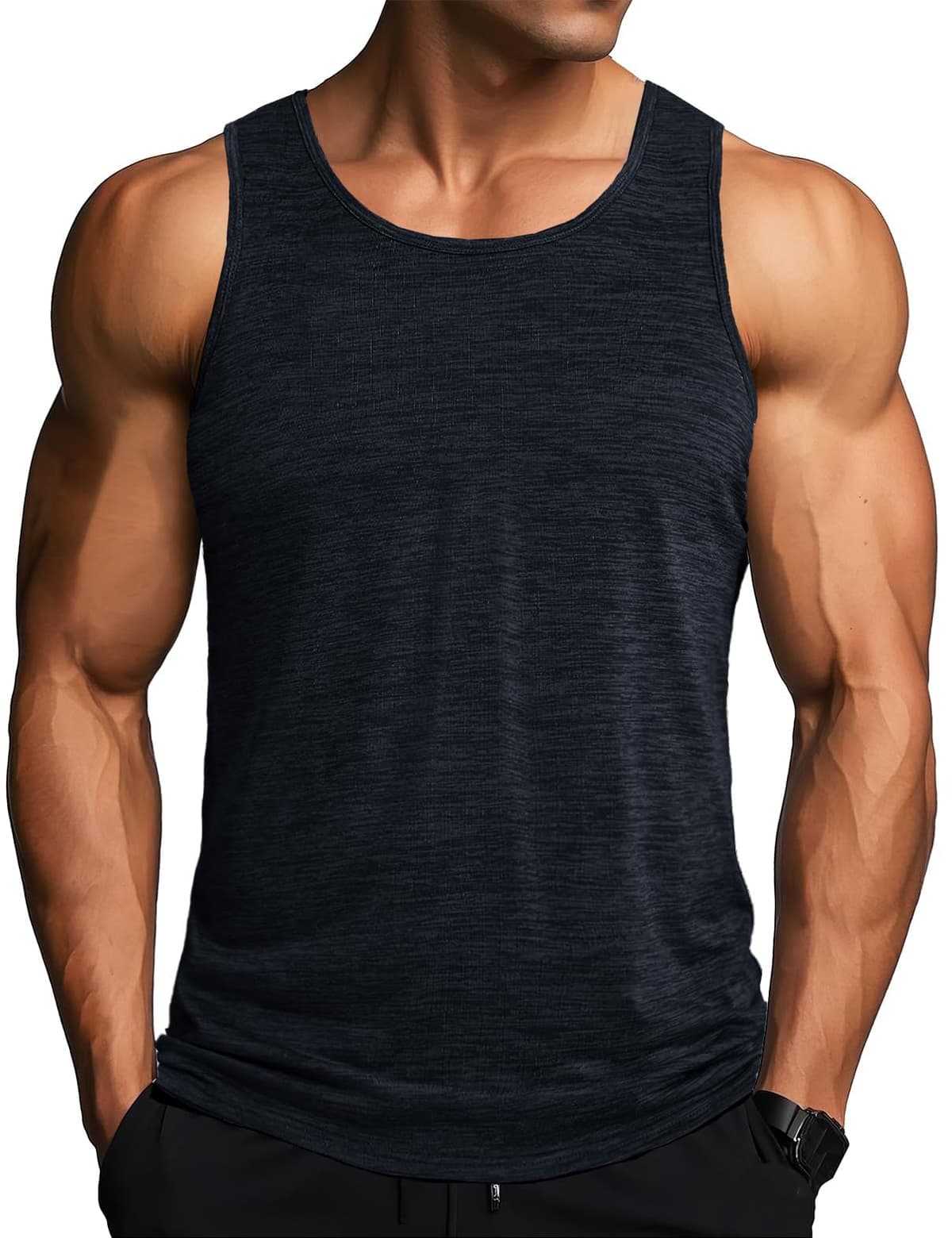 MAGCOMSEN Camiseta Tirantes Hombre Running Entrenamiento Deportiva Ropa Gimnasio Chaleco Secado Rápido UPF 50+ Camiseta sin Mangas para Hombre — view 13