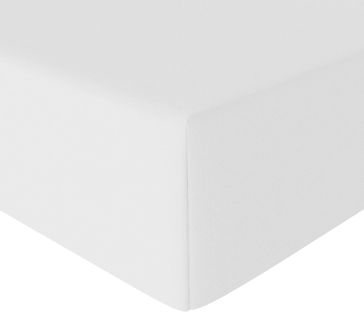 Amazon Basics Bedding Soft Microfibre Single Fitted Sheet with 12 inch (30 cm) Deep Pocket, 90 x 190 cm, White