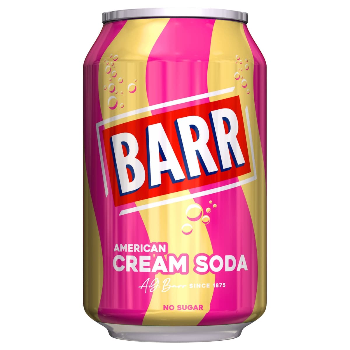 BARR 24 Pack American Cream Soda, Zero No Sugar Sparkling Soft Drink with a Creamy Taste of American Cream Soda Fizzy Pop, 24 x 330ml Cans — view 3