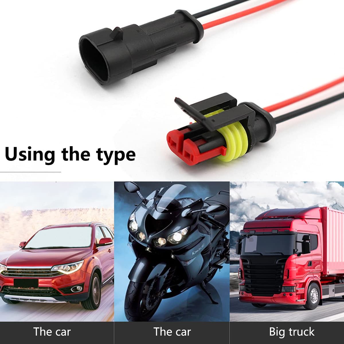 352 PCS Waterproof Electrical Connector Kit, 1 2 3 4 Pin Waterproof Car Wire Connector, Automotive Electrical Plugs and spark plug Connectors for Motorcycle Scooter Car Truck Boats — view 7