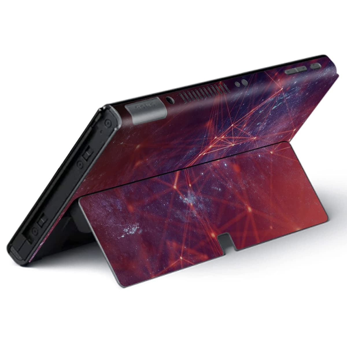 playvital Full Set Protective Stickers for Nintendo Switch OLED Model, Customized Vinyl Decal Skins for Switch OLED Console & Joycon & Dock & Grip - Nebula Galaxy — view 5