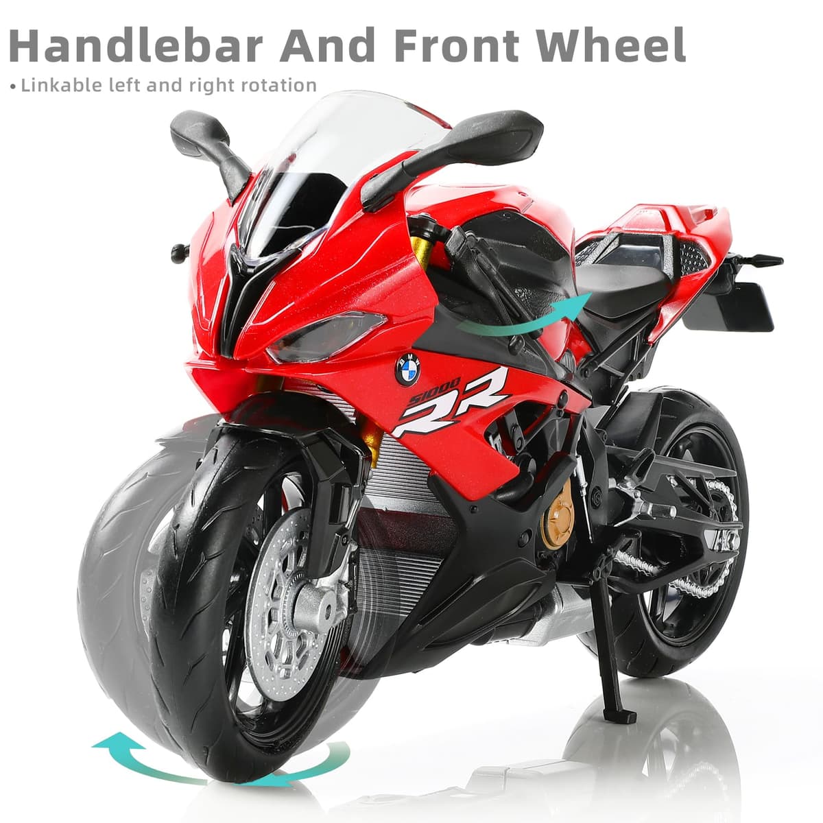 1/12 S1000RR Motorcycle Model Toy - Mini Alloy Metal Diecast Red Sport Racing Collection Gift for Men, Kids, Boys — view 4