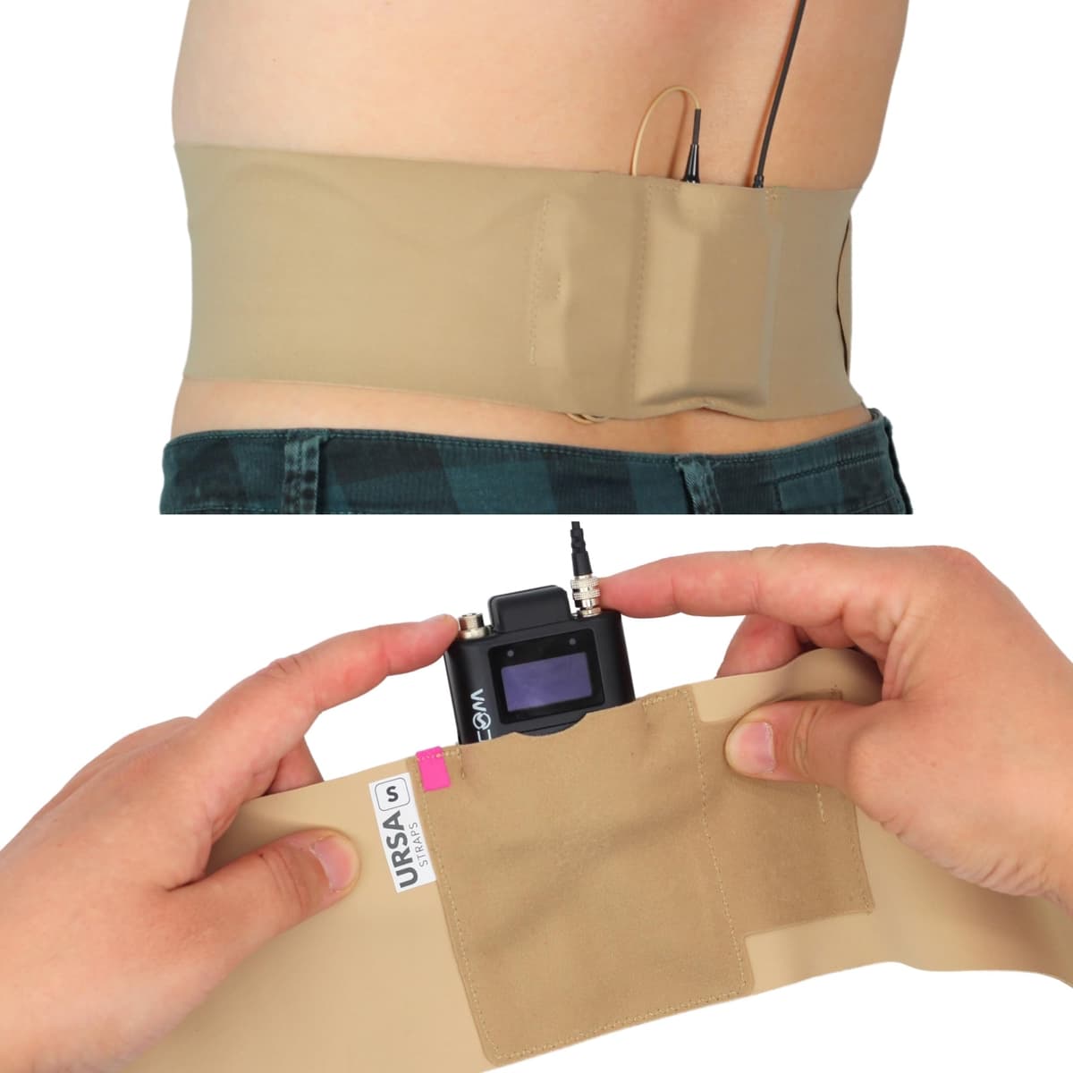 URSA Waist Strap – Ultra Slim, Breathable & Stretchy Microphone Transmitter Strap, Compatible with Most Transmitters & Receivers
