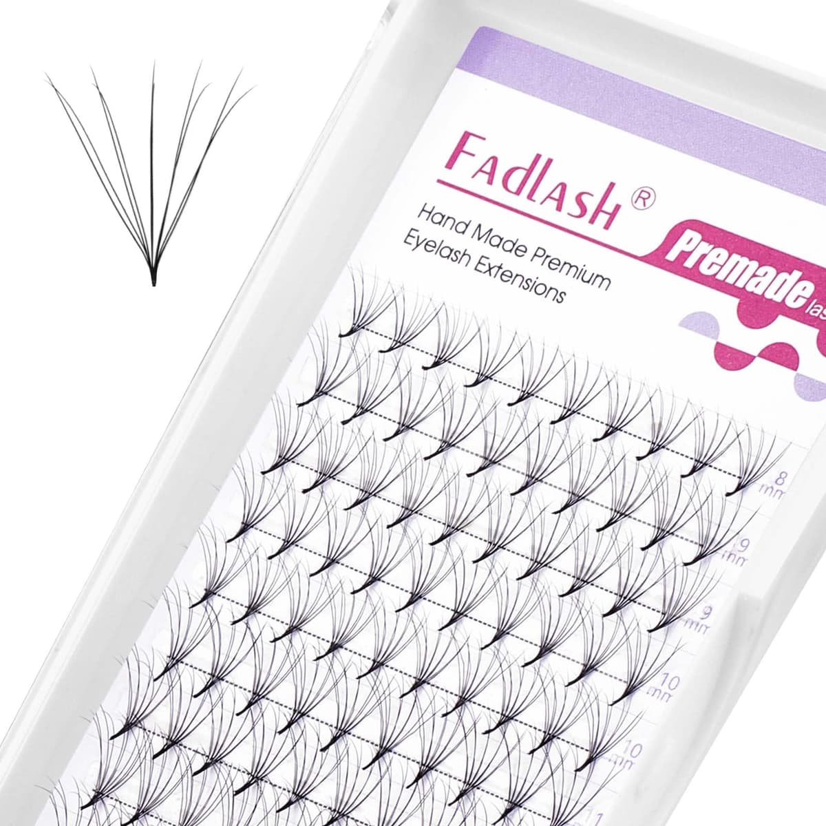 Russian Volume Lashes 16D 0.07 C Curl Mix Tray - Premade Fan Lashes (8-14mm) — view 45