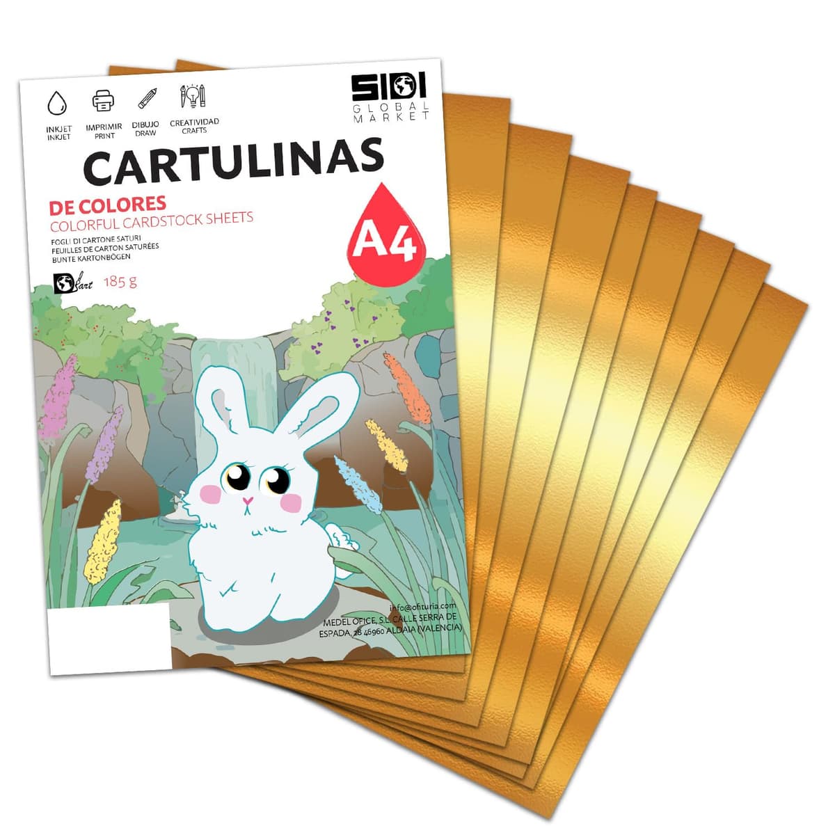 Cartulina A4 Azul Metalizada 230 g Cartulina Brillo Reflectante para Manualidades, Scrapbooking, Impresora Inkjet y Láser, Papel Cartulina Premium Metalizado – SIDI (azul metalizado, 25h) — view 16