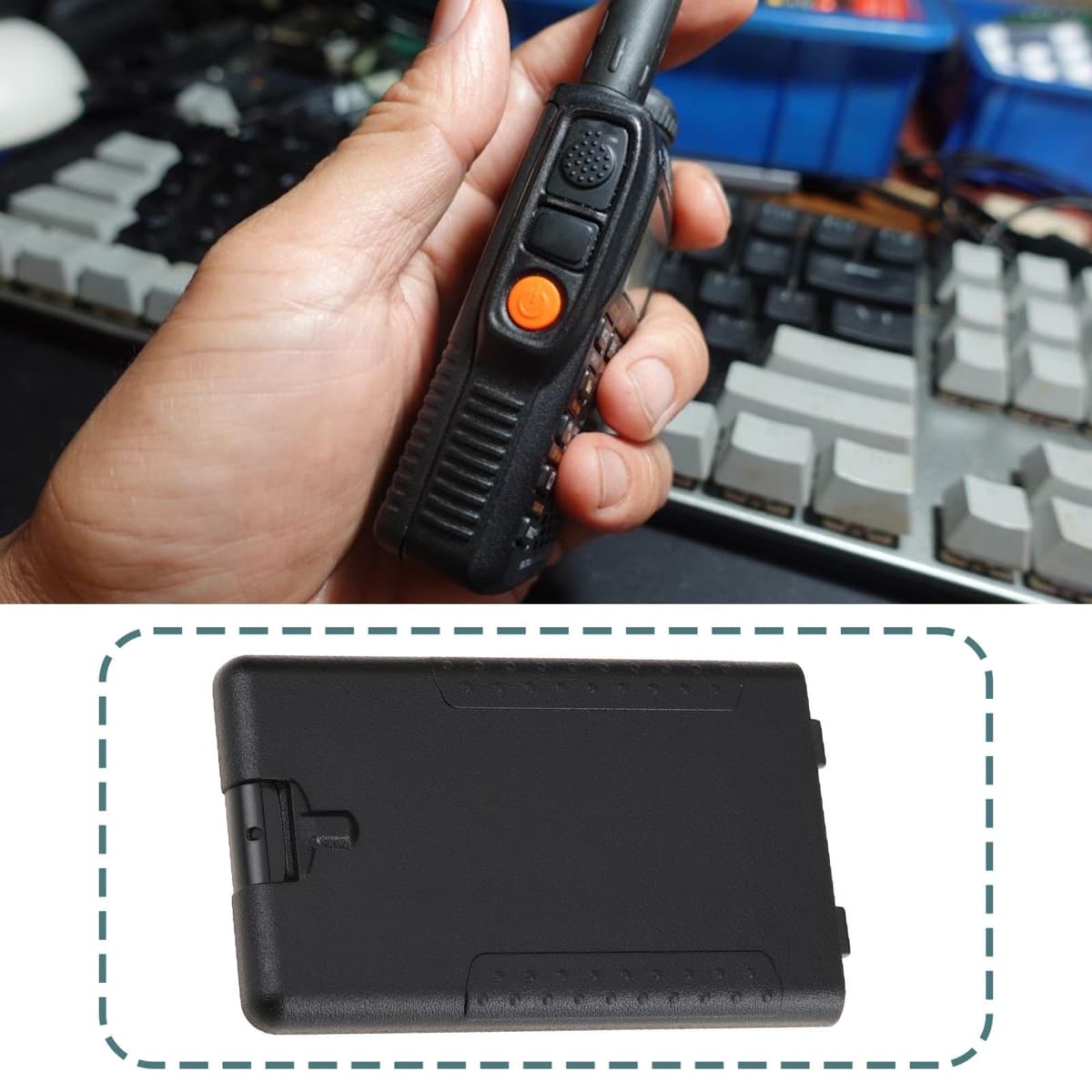 Estuche para Pilas AA FBA-25A Compatible con YAESU FT60R VX-170 VX-150 Radioaficionados Bidireccionales con Soporte para 6 Pilas AA — view 2