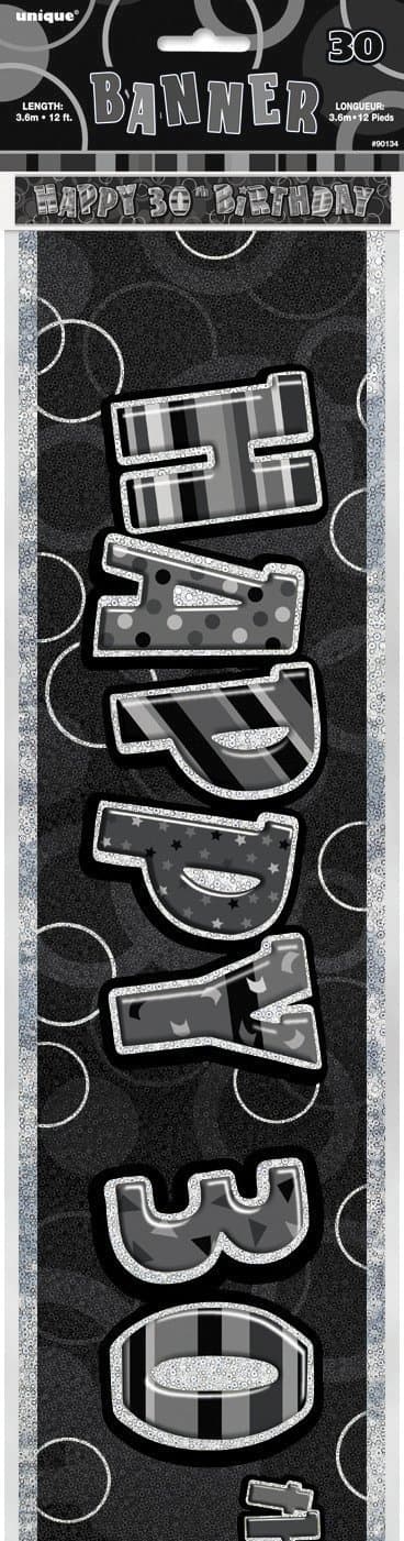 Unique Party 92068 - 9ft Foil Glitz Pink Happy 80th Birthday Banner — view 128