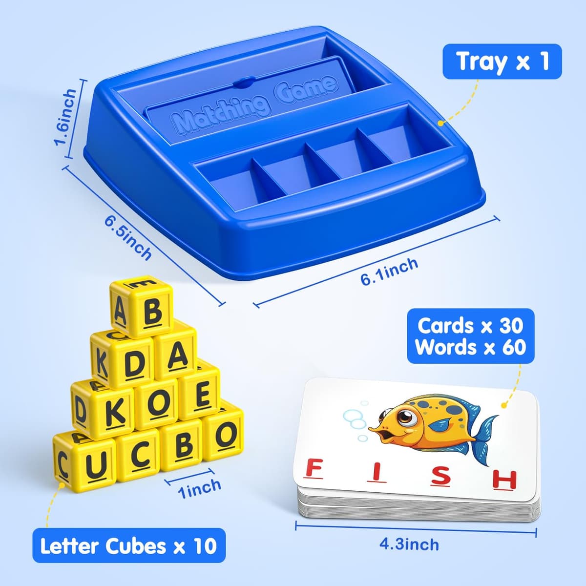 HahaGift Educational Toys for 3 4 5 Year Olds Boys Gifts, Matching Letter Game for Boys Toys age 3 4 5, Letter Recognition Spelling and Reading Learning Montessori Toys for 2 3 Year Olds — view 6