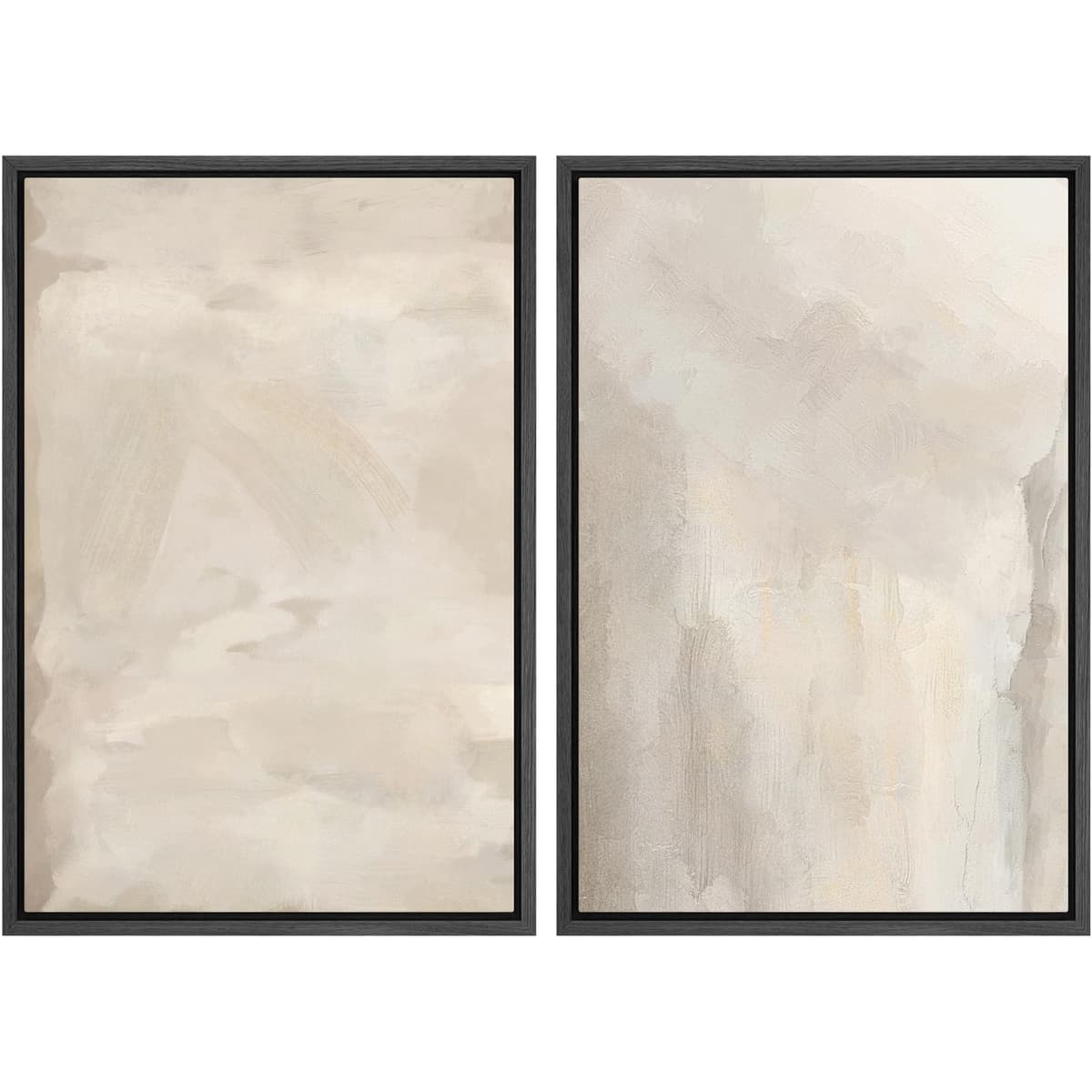 MUDECOR Framed Canvas Print Wall Art Monochromatic Gradient Abstract Minimalist Gray Illustrations Modern Art Decorative Bohemian Colorful Chic for Living Room, Bedroom, Office - 16"x24"x2 Black — view 100