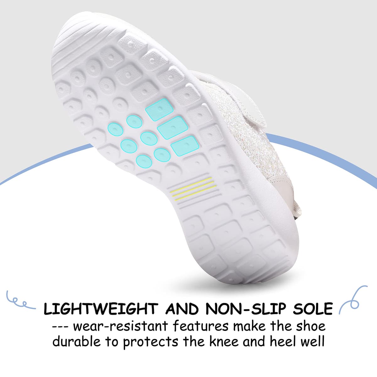 Harvest Land Girls Trainers Kids Athletic Shoes Toddlers Glitter Sneakers Breathable Tennis Running Sports Shoes — view 4