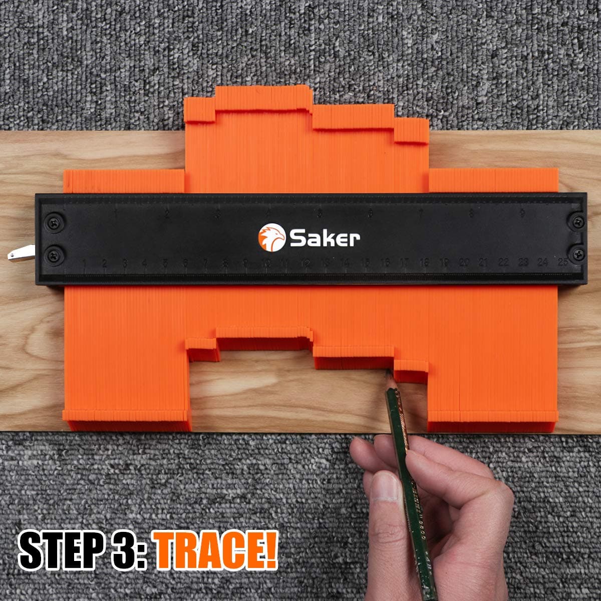 Saker Contour Gauge Tool for Woodworking & DIY, Profile Gauge with Lock,Gift for Him Men, Accurate Shape Duplicator for Flooring, Tile, Trim & Home Improvement Projects — view 6