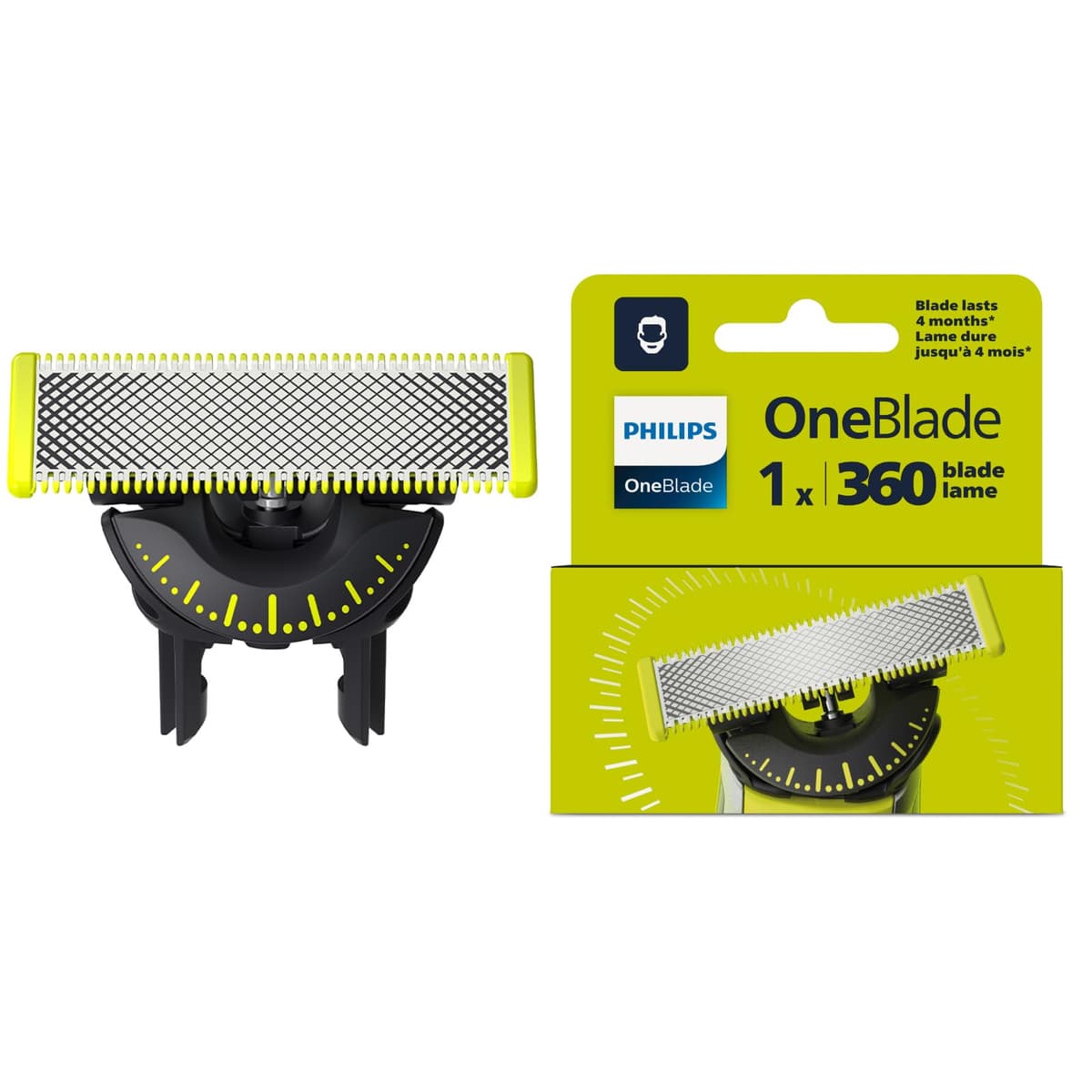 Philips OneBlade 360, cuchilla de repuesto auténtica y compatible con todos los mangos OneBlade y Pro, 1 unidad (modelo QP410/50)