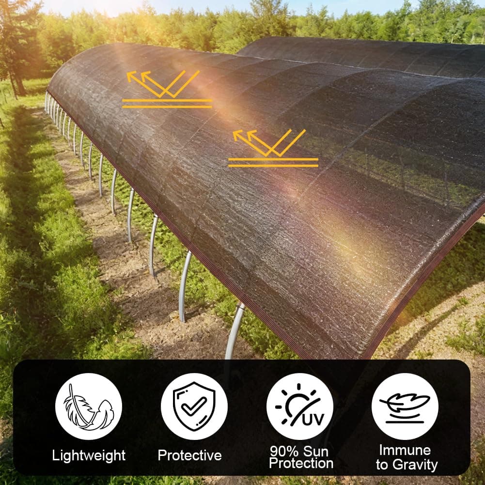 Red de Sombreado 1x2 M,Tejido de Protección Visual 90%, Toldo Red de Sombra para Jardín con Ojales,Protección Solar y Aislamiento Térmico,Prueba de Polvo,para Patio Exterior,Jardín, Gallinero — view 5