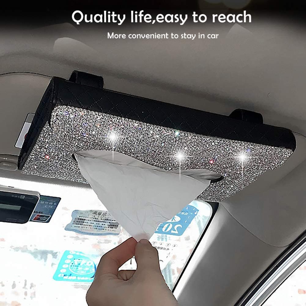 eing Car Neck Pillow Breathable Auto Head Neck Rest Cushion Bling Crystal Relax Neck Support Headrest Comfortable Soft Pillows for Travel Car Seat & Home - 2 Pack PU Leather — view 3