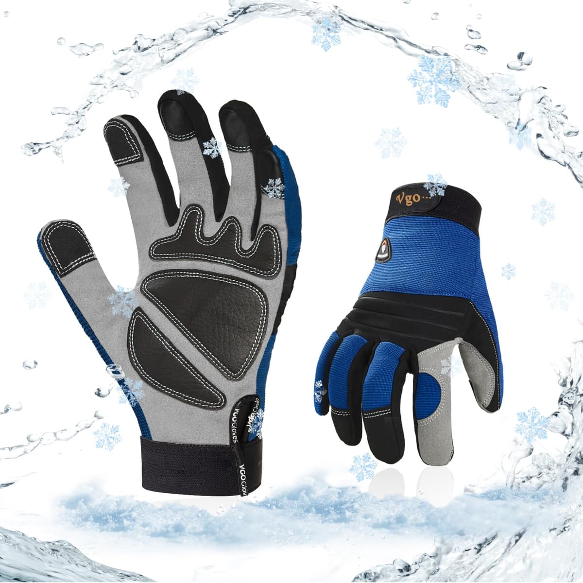 Vgo... 1-Pair -4℉ or above Thinsulate C100 Lined High Dexterity Touchscreen Synthetic Leather Winter Warm Work Gloves, Waterproof Insert (XL,Black,SL8777FW) — view 18