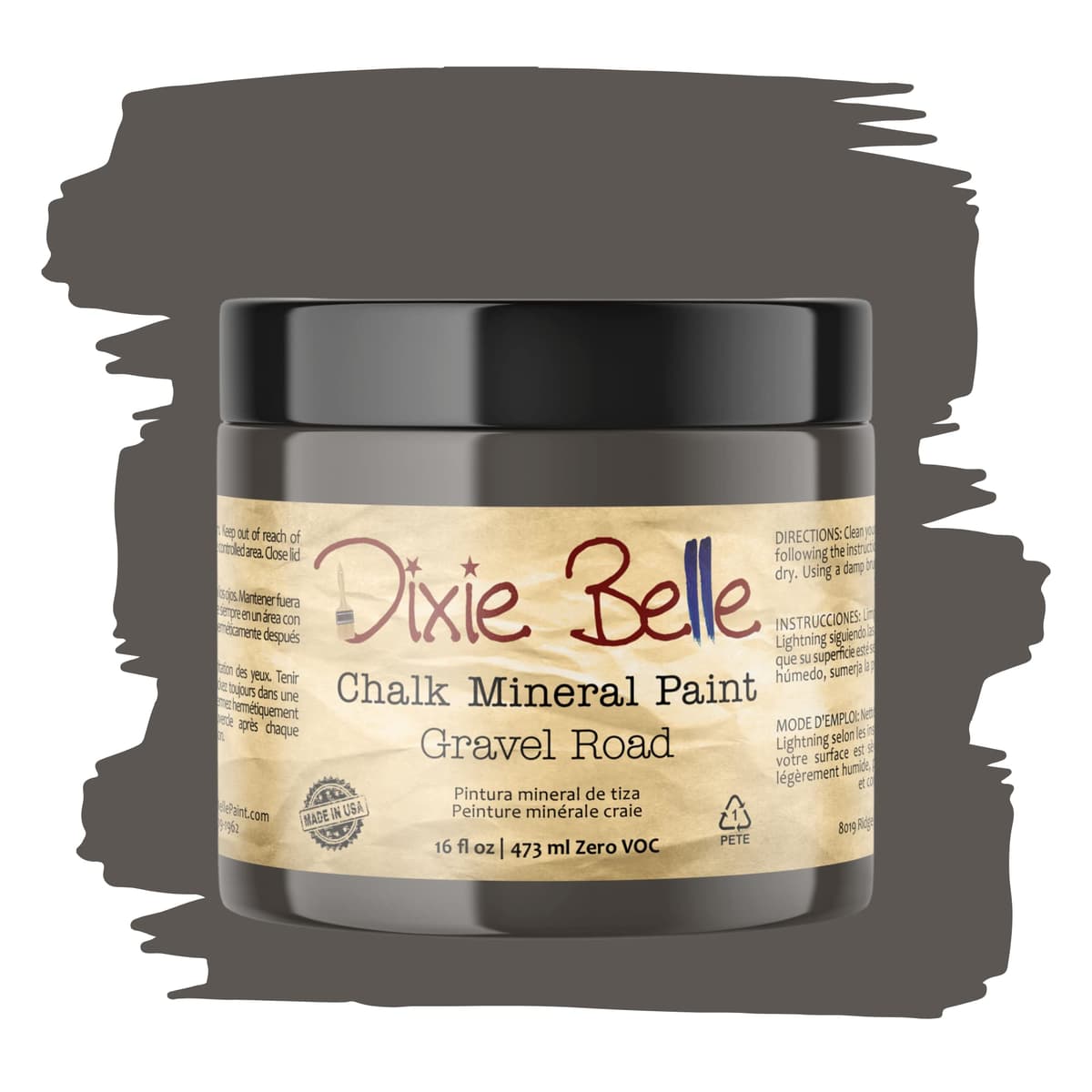 Dixie Belle Paint Company Chalk Finish Furniture Paint - Caviar (32oz) - Matte Black Chic Chalk Mineral DIY Furniture Paint — view 307