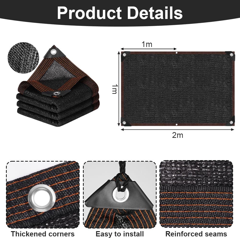 Red de Sombreado 1x2 M,Tejido de Protección Visual 90%, Toldo Red de Sombra para Jardín con Ojales,Protección Solar y Aislamiento Térmico,Prueba de Polvo,para Patio Exterior,Jardín, Gallinero — view 2